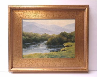Original oil painting "Smoke on the Water"