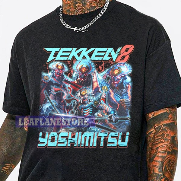 Limited Yoshimitsu Tekken 8 Vintage T-Shirt, Yoshimitsu Gift For Women and Man Unisex T-Shirt, 90s Vintage Bootleg Shirt