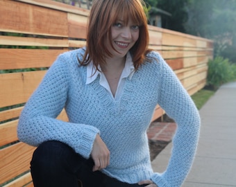 Slippery Slope Pullover - Sweater Knitting Pattern (Instant PDF Download)