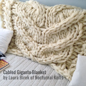 Giganto-blanket PATTERN Custom Made huge, chunky, giant hand-knit blanket made from wool roving PDF immediate download image 5