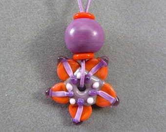 Flower Fiesta Lampwork Bead (L48) Stacker Necklace