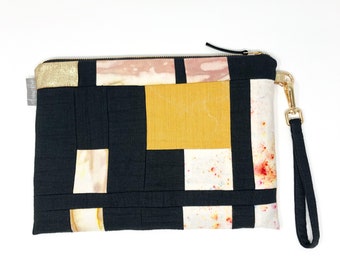 Improv Quilt Zipper Pouch #2363