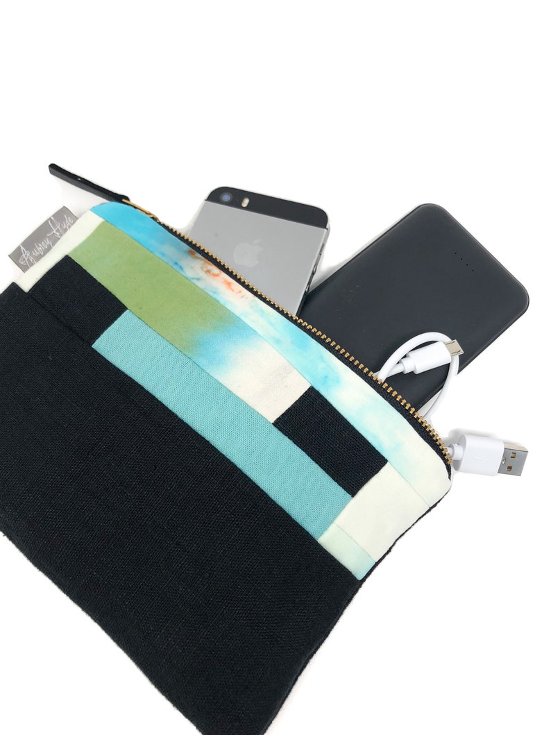 Improv Quilt Zipper Pouch #2363