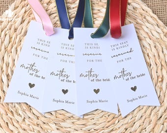 Foiled Wedding Seat Reservation Tag: Personalized Ceremony Decor