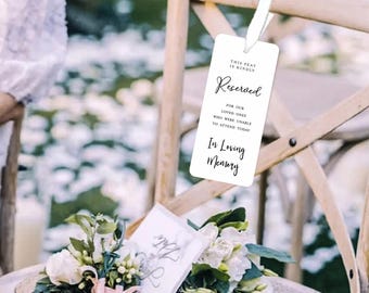In Loving Memory Wedding Reserved Seat Tag: Personalized Memorial Sign