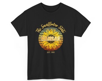 Kansas "Sunflower State", Kansas Crewneck T-shirt, 34th State T-Shirt
