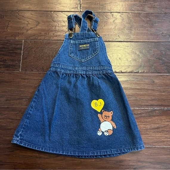 Osh Kosh BGosh denim overall dress skirt vintage … - image 1