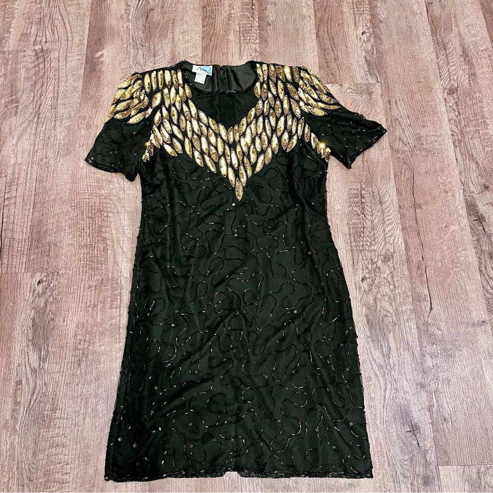strapless dress damask design champagne black detail hem peekaboo ASHLEYlauren Style 40095 up Back Embellishment SCV002255_B_S Size:L (Sizes 10-12) Zara blazer dress Size:XS