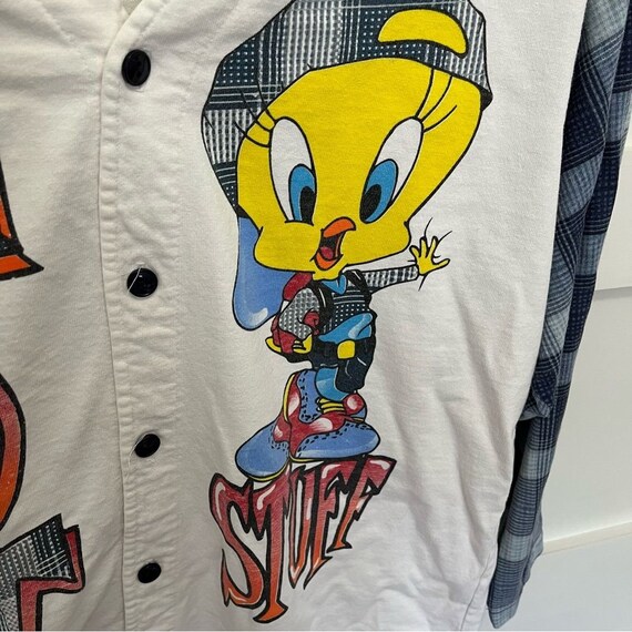 vintage 1996 looney tunes tweety bird button down… - image 3