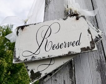Reserved Signs | Reserved Wedding Signs | Rustic Reserve Signs | Rustic Wedding Decor | Shabby Chic Wedding Decor | Handmade Wedding Decor