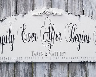 Happily Ever After Sign | Rustic Wedding Sign | Fairytale Wedding Decor |Rustic Wedding Decor |Once Upon a Time |Personalized|Fairytale Sign