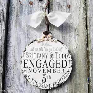 Engagement Ornament | Personalized Christmas Ornament | Ornament for Engaged Couples | Engagement Gift |  Name Ornament | Wedding Ornament