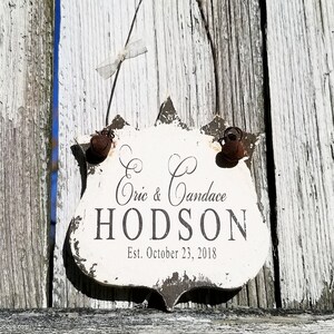 Christmas Ornament for Married Couples | Custom Name Ornament | Personalized Married Ornament |Shabby Chic Christmas Decor |Married Ornament