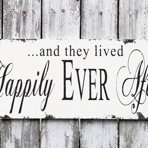 Placa de Felizes para Sempre | Placas de Casamento Rústico | Placas de Portador de Alianças | Placas de Florista | e eles viveram felizes para sempre | Placa de Aflição