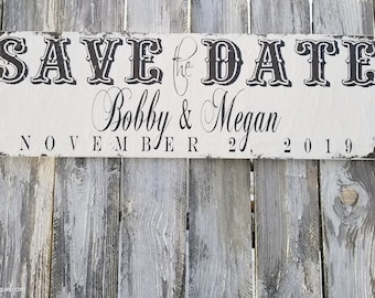 Personalized Save The Date Sign | Western Theme Wedding | Cowboy Wedding Ideas | Engagement Photo Prop | Rustic Save the Date Sign | Wood