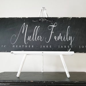Large Last Name Sign | Personalized Wood Name Sign | Custom Name Sign | Black Painted Sign | Farmhouse Decor | Rustic Decor | Family Sign