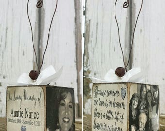 Herdenkingsornament voor sympathie | Gepersonaliseerde kerstornament met foto | Cadeau voor rouwverwerking | Herinnering aandenken
