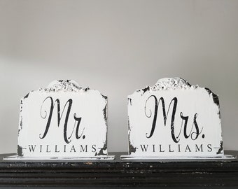 Mr and Mrs Wedding Signs | Sweetheart Table Decor | Personalized Wedding Signs | Rustic Wedding Decor | Rustic Wedding Signs | Wooden Signs