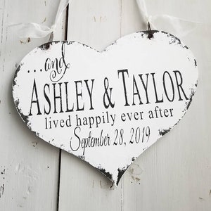 Rustic HAPPILY EVER AFTER Sign | Fairytale Wedding Decor | Wedding Sign | Rustic Wedding Decor | Rustic Wedding Heart Sign | Personalized