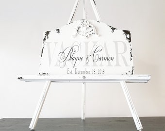 Personalized Wooden Family Name Sign | Shabby Chic Wedding Decor