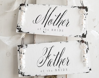 Reserved Sign Wedding | Wedding Chair Signs | Wooden RESERVED SIGNS | Mother of Bride | Father of Bride | Wedding Decor |Custom Wedding Sign