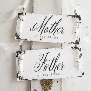 Reserved Sign Wedding | Wedding Chair Signs | Wooden RESERVED SIGNS | Mother of Bride | Father of Bride | Wedding Decor |Custom Wedding Sign