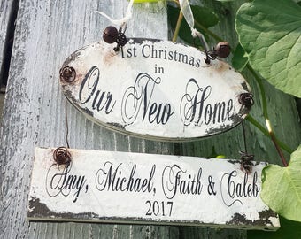 Personalized New Home Christmas Ornament | New Home Ornament | Our First Home Christmas Ornament |Realtor Closing Gift |Rustic Holiday Decor