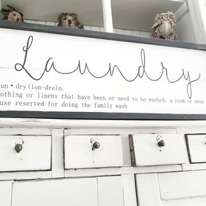 Laundry Sign | Laundry Room Sign | FARMHOUSE DECOR | Definition Sign | Vintage Wood Sign | Laundry Room | Calligraphy | Washroom Sign |Chic