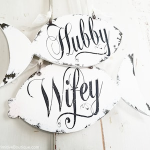 Senhor e Sra Sinais | Placas de casamento rústico | Sinais de marido e esposa | Decoração de casamento na praia | Decoração de casamento de pesca | Casamento Náutico | Pescador