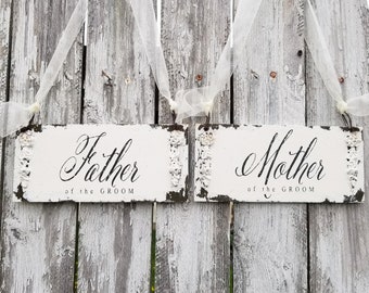 Reserved Wedding Signs | Reserved Signs | Mother of Groom | Father of Groom | Elegant Wedding Decor | Wooden Signs | Floral Wedding Decor