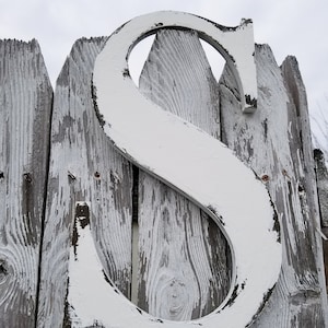 WOODEN LETTERS | Letter S | Vintage Inspired | Rustic Letters | Wooden Monogram | Hand Painted Letters | Shabby Chic Letters |16 inch Letter