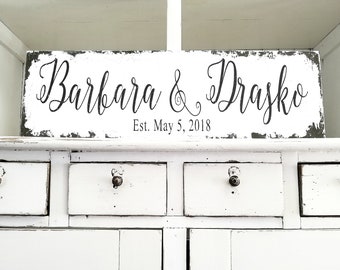 LAST NAME SIGN | Established Wood Sign | Family Name Sign | Distressed Sign | Wood Wedding Sign | Custom Sign | Wooden Sign | Rustic Decor