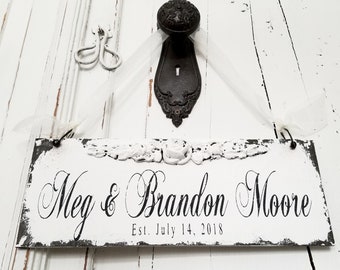 Shabby Chic Farmhouse Decor | Chippy Painted Signs | Wedding Signs | Gifts for Couples | Engagement Gift | French Country Decor |Custom Sign