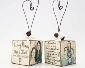 In Loving Memory Ornament | Personalized Photo Ornament | Those We love Don't go away Quote |Sympathy Gift | Loss of Father | Loss of Mother