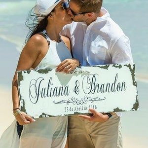 Wood Name Sign | Personalized Established Sign | Custom Name Sign | Anniversary Gift | Wooden Name Sign | Rustic Sign |White Home Decor