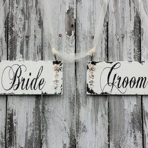 Bride and Groom Wooden Wedding Chair Signs | Rustic Wedding Decor | Rustic Mr Mrs Signs | Sweetheart Table Decor |Mr Mrs Wedding Chair Decor