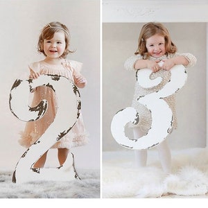 BIG WOODEN NUMBERS Numbers Made of Wood Large Wood Number 5 Large Birthday Photo Prop Distressed Wood Numbers Gigantic Numbers image 2