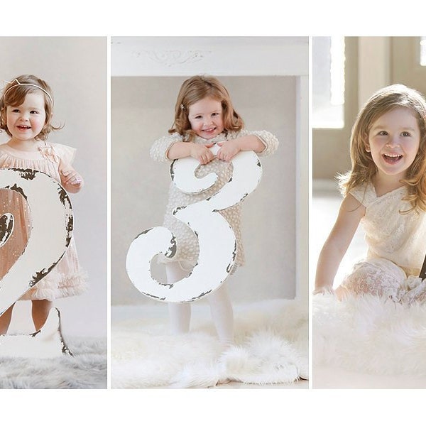 Large Wooden Numbers | Birthday Photo Props | Birthday Decorations | DIY Birthday Cards | DIY Invitations | DIY Thank You |Wooden Guest Book