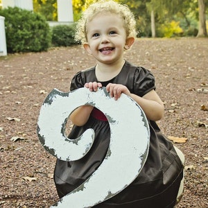 LARGE WOODEN NUMBERS Large Wooden Number 4 Baby's 4th Birthday Birthday Photo Props Birthday Party Decoration Hand Painted Numbers image 3