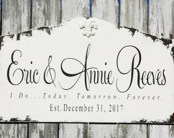 Last Name Sign | Family Name Sign | Established Sign | Quote Sign | Wedding Sign | Wedding Decor | New Jersey Signs | Fleur de Lis | Rustic