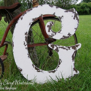 LARGE WOODEN LETTERS Wooden Letters for Weddings Wall Letters for Nursery Large Letter G Rustic Wooden Wall Letters Guest Book Idea image 1
