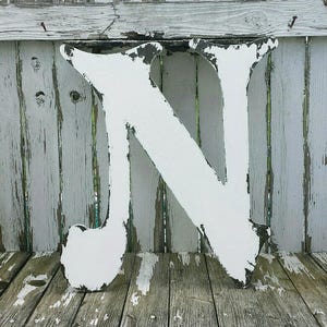 Letras grandes de madeira de 24 polegadas | Letras decorativas de madeira desgastadas | Letras rústicas de madeira para berçário | Letras grandes de madeira pintada | Letras