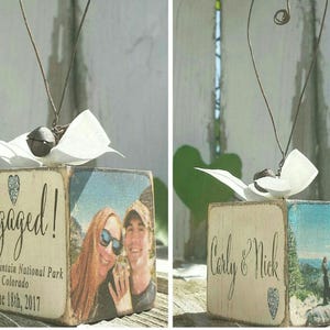 ENGAGED ORNAMENT | Personalized Engagement  Ornament | Photo Ornament | Christmas Ornament for Engaged Couples | Our First Christmas Engaged