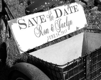 Save The Date Sign | Engagement Sign | We're Engaged Idea | Personalized Sign | I said Yes | Save the Date Photo Props | Save the Date Cards