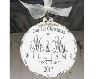 Our First Christmas Ornament | Mr and Mrs Ornament | Just Married Ornament | Personalized Ornament | Our 1st Christmas Ornament | Newlyweds