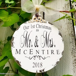 Our First Christmas Ornament as Mr and Mrs Ornament | Just Married Ornament | Personalized Ornament | Our 1st Christmas Ornament | Newlyweds