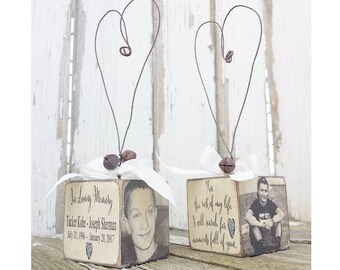 In Loving Memory Ornament | Personalized Photo Ornament | Christmas Ornament | Sympathy Gift | Vintage Christmas | Grievance Gift | Rustic