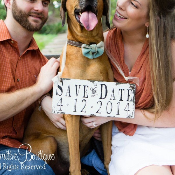 Rustic Save The Date Sign for the Dog | Rustic Engagement Sign | Photo Props for Dogs | Rustic Wood Wedding Sign | Custom Save the Date Sign