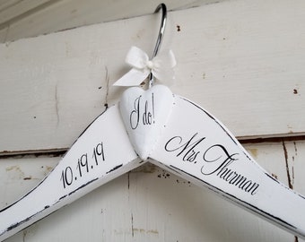 Personalized Bridal Hanger | Elegant Wedding Dress Hanger | I Do | Wedding Gown Hanger |Rustic Hanger |Shabby Chic Wedding Decor |Bride Gift