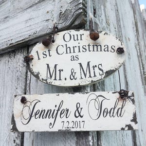 Our 1st Christmas Ornament Personalized Mr and Mrs Ornament Our First Christmas Ornament MR & MRS Christmas Ornament Wedding Ornament image 3